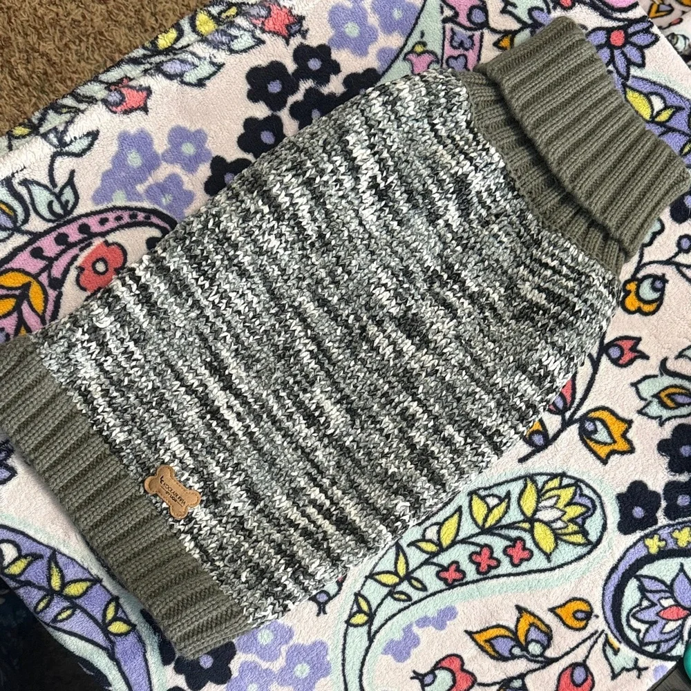 Stylish Gray Knit Dog Sweater